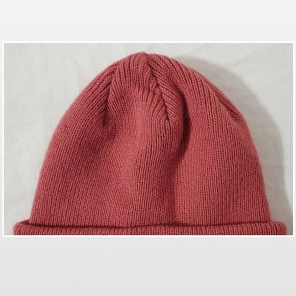 Adidas Beanie Hat Womens OS Knit Folded Cuff Pink Logo - Picture 4 of 16